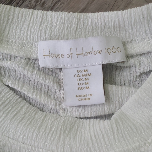House of Harlow 1960 Ruched Crop Top Cream White Size M Boho Fairycore - Picture 2 of 13